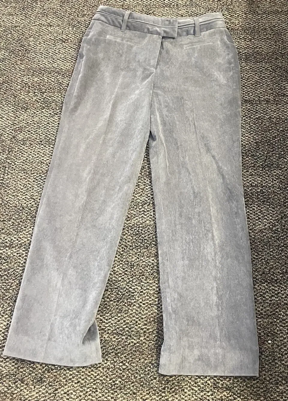 Larry Levine Women's Size 6 Gray Straight Leg Dress Pants Corduroy Stretch